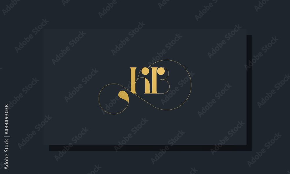 Minimal royal initial letters KB logo