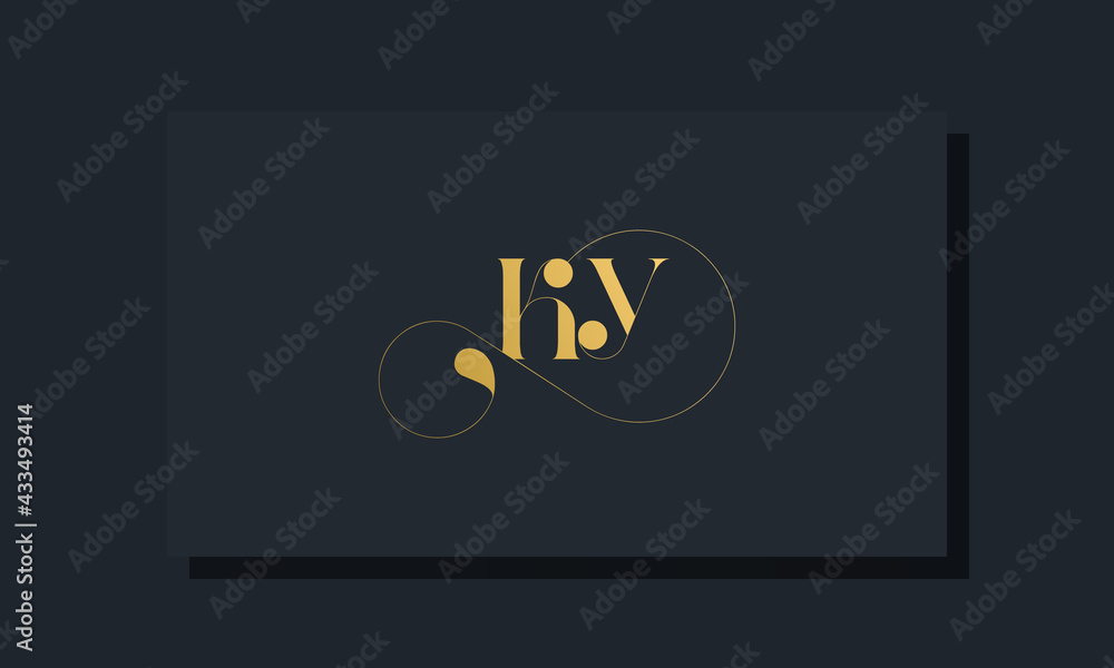 Minimal royal initial letters KY logo