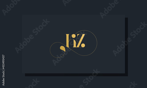 Minimal royal initial letters KZ logo
