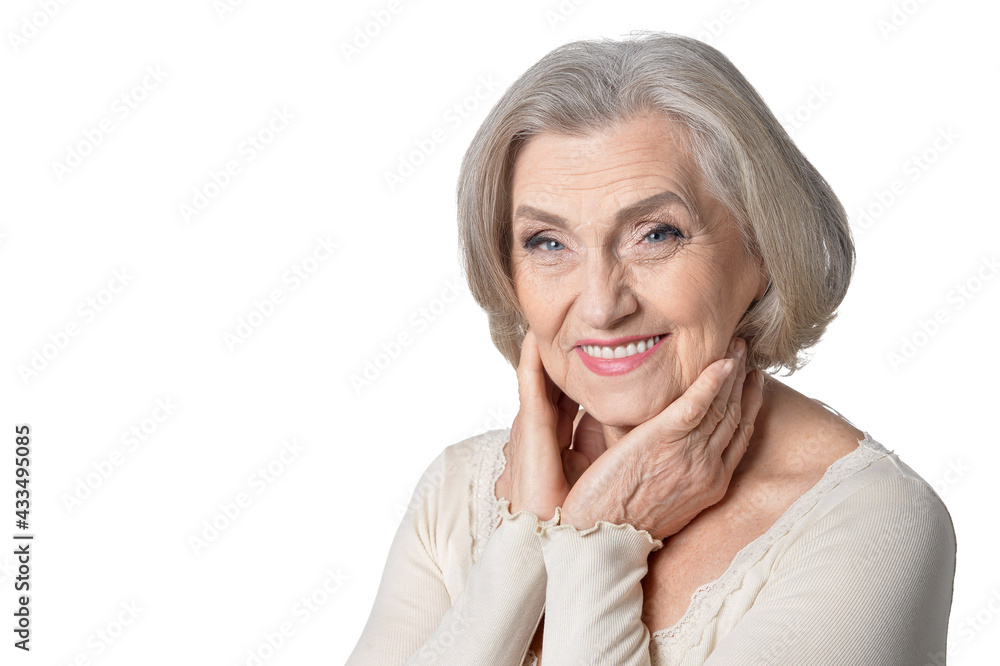 portrait of happy senior woman posing portrait of happy senior woman posing