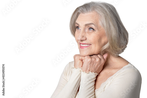 portrait of happy senior woman posing