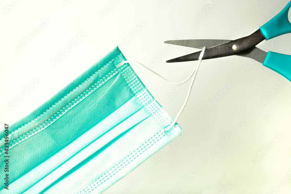 Cutting disposable mask strings to protect the environment and the wild