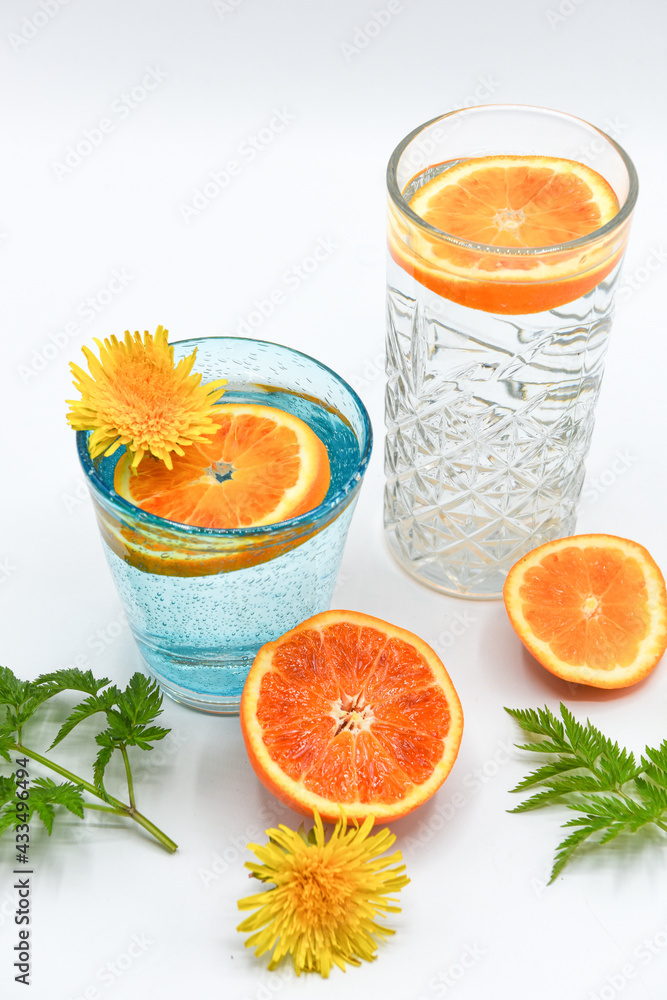 Fototapeta premium acqua arance benessere naturale bere estate 