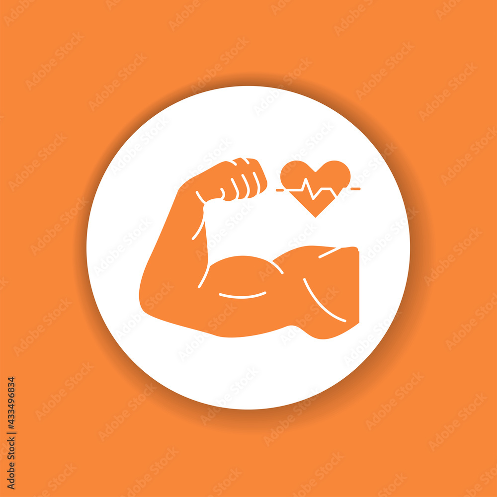 Strong muscular mens hand glyph icon. Health care lifestyle. Sign for web page, mobile app, button Strong muscular mens hand glyph icon. Health care lifestyle. Sign for web page, mobile app, button