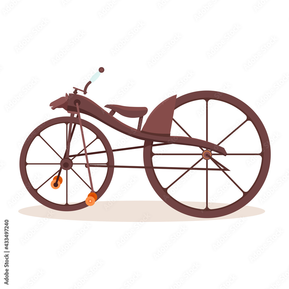 Fototapeta premium Isolated bicycle rare transportation lifestyle ride icon- Vector