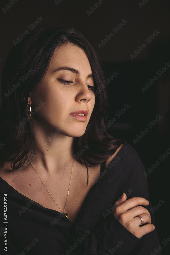 portrait of young stylish woman portrait of young stylish woman