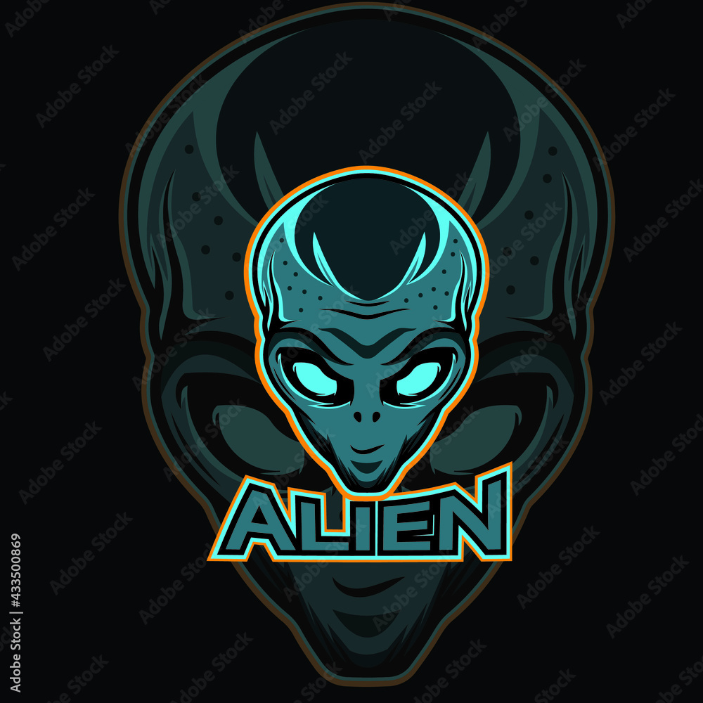 Fototapeta premium Alien mascot esport logo design