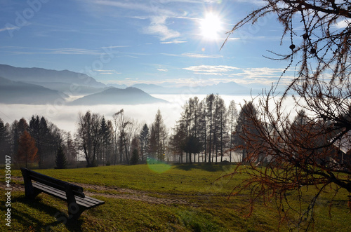 Nebelmeer am Gahberg am Attersee, Österreich, Europa - Sea of fog at Gahberg am Attersee, Austria, Europe photo