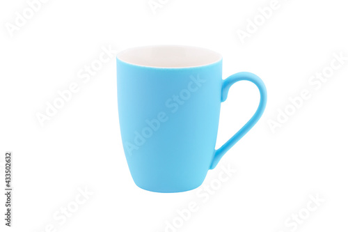 Light blue mug isolate on white background