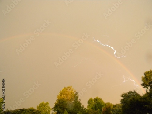 Rainbow with lightning