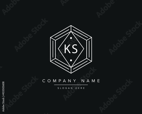 Alphabet letter KS logo design vector