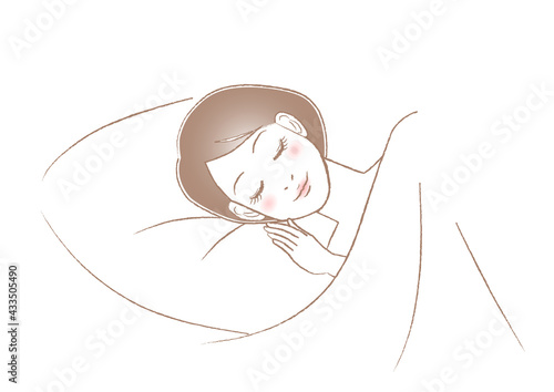 眠る女性のイラスト