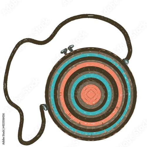 Wallpaper Mural Round bag in boho style with orange, turquoise, and brown circles. Hand drawing Torontodigital.ca