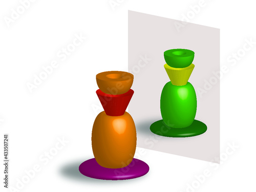 Figur Person vor Spiegel