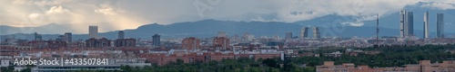 Cityscape of Madrid (Spain) on a rainy day