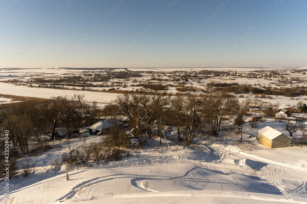 winter landscape with snow