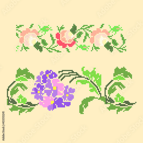 vector art embroidery seamless ornament