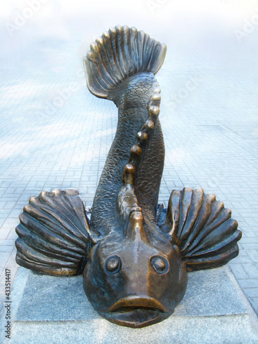 Monument to goby - breadwinner in Berdyansk. Monument to fish photo