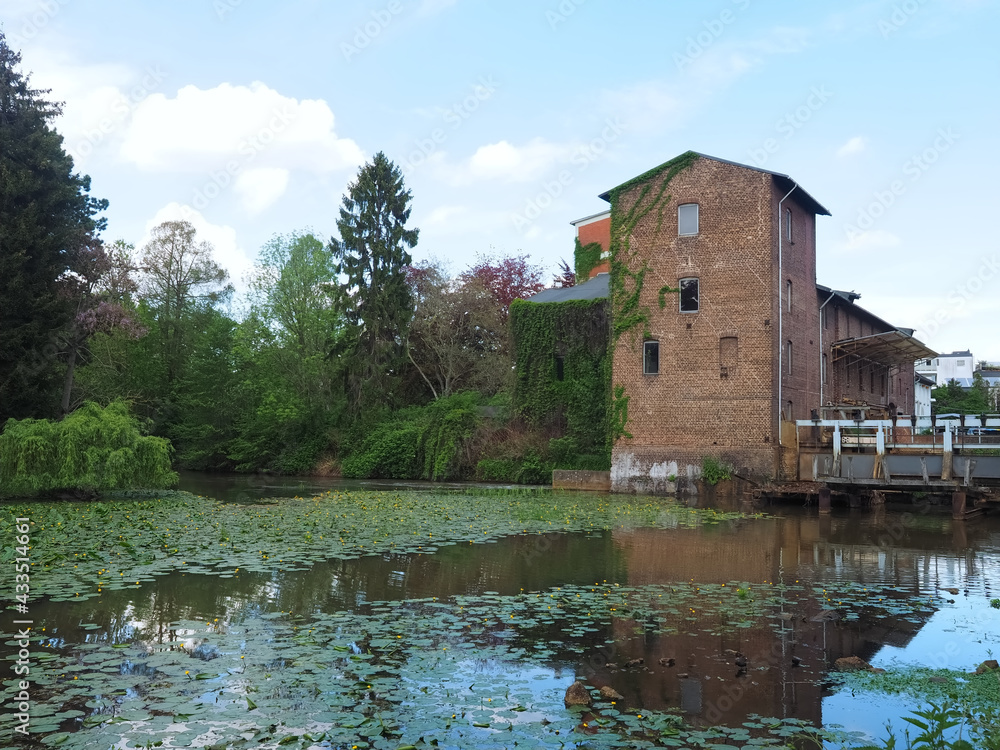 Historic mill named Erft Muehle in the city of Grevenbroich in Germany