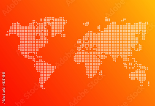 Map Mundi Points Orange Gradient