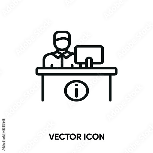 Reception vector icon. Modern, simple flat vector illustration for website or mobile app. Information service, logo illustration. Pixel perfect vector graphics	