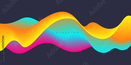 Wave vector element with abstract colorful gradient lines for website, banner and brochure, Curve flow motion illustration, Vector lines, Modern background design.