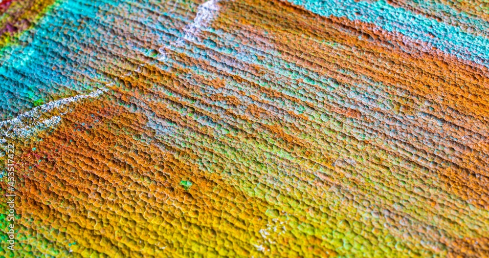 Oxidized etched copper, abstraction. Natural orange, blue. green yellow background with patina rusty copper plate Oxidized etched copper, abstraction. Natural orange, blue. green yellow background with patina rusty copper plate
