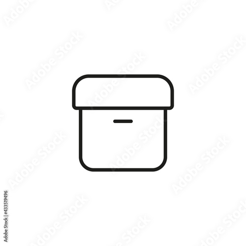 Office cardboard box vector icon. Archive storage box in line style for web and mobile apps.