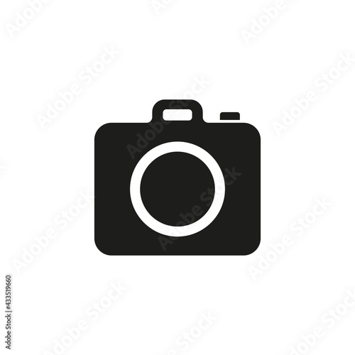 Photo camera icon isolated on white background.
