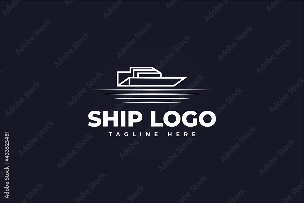 Cargo Ship Logo for Delivery Business or Shipping Logos Cargo Ship Logo for Delivery Business or Shipping Logos