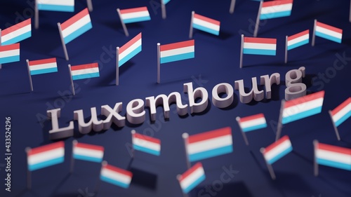 Abstract Luxembourg Flag 3D Render (3D Artwork)