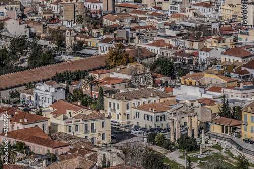 Panoramic view over the old town of Athens from Acropolis hill. Athens, Greece. © dbrnjhrj
