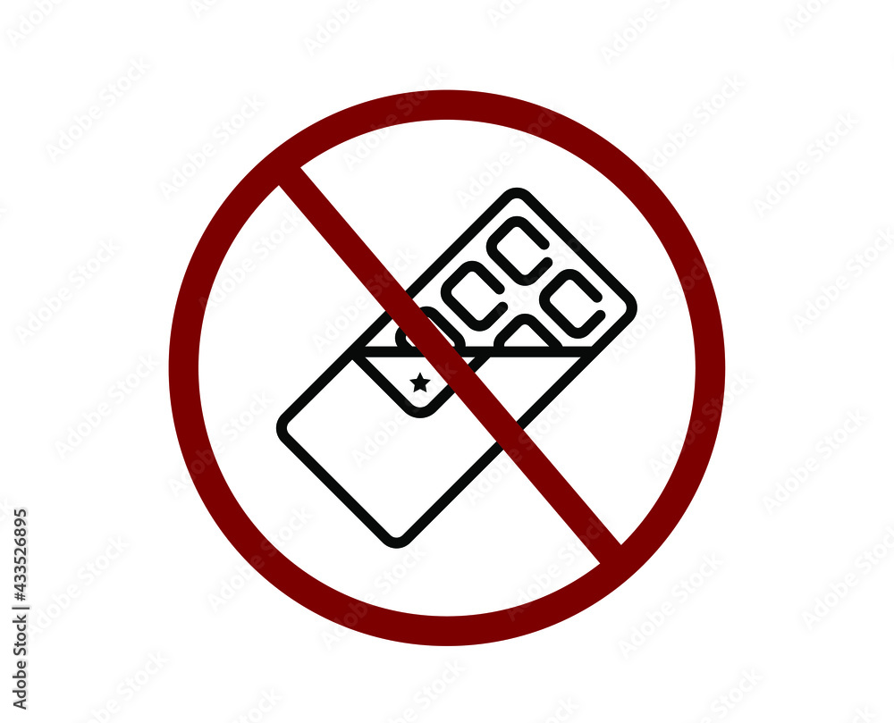 No chocolate vector icon. Editable stroke. Symbol in Line Art Style for Design, Presentation, Website or Apps Elements, Logo. Pixel vector graphics - Vector No chocolate vector icon. Editable stroke. Symbol in Line Art Style for Design, Presentation, Website or Apps Elements, Logo. Pixel vector graphics - Vector