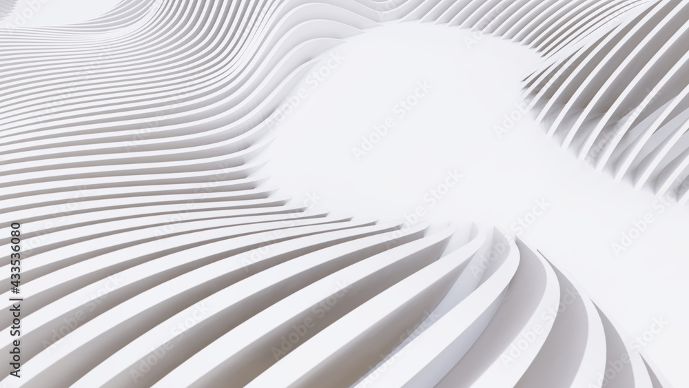 Naklejka premium Abstract Curved Shapes. White Circular Background.