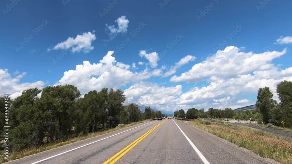 Road to Grand Teton National Park Time Warp Moving Time Lapse US 191 Road to Grand Teton National Park Time Warp Moving Time Lapse US 191