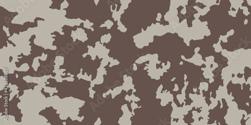 Cow skin in brown spotted on light beige background , seamless pattern, animal texture. Stock vector