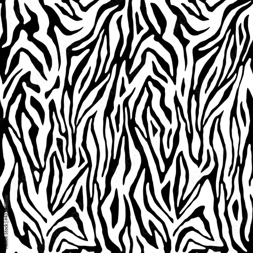 Zebra pattern, stylish stripes texture. Animal natural print. For the design of wallpaper, textile, cover. Vector seamless background