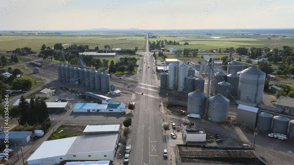 Small Town America Grain Silo Summer Small Town America Grain Silo Summer