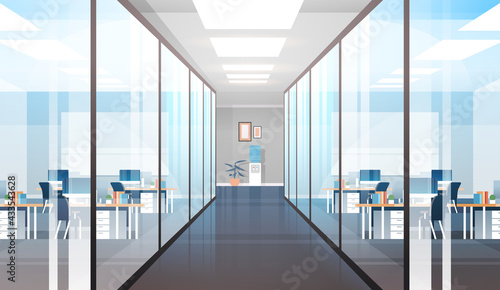 empty coworking area no people open space modern office interior horizontal