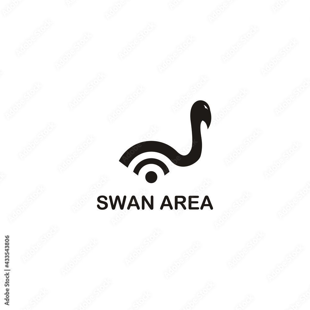 Fototapeta premium swan area logo design illustration