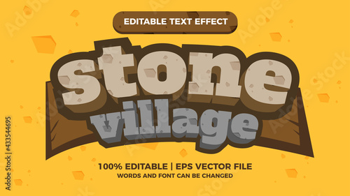 stone village editable text effect comic games title