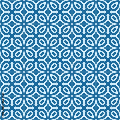 Japanese Flower Square Vector Seamless Pattern