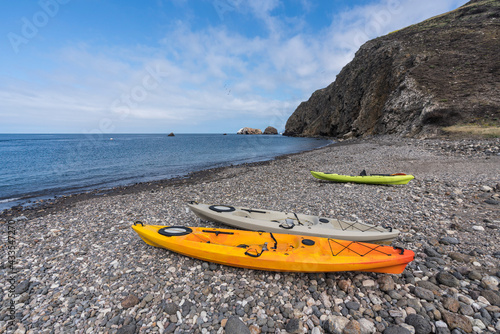 Stoney beach cove with kaya...