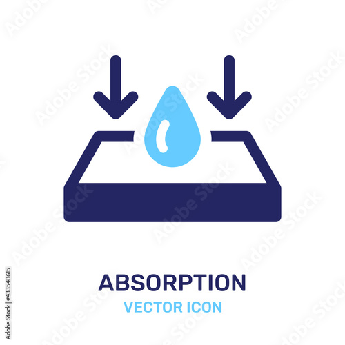 Material water absorption icon. 
