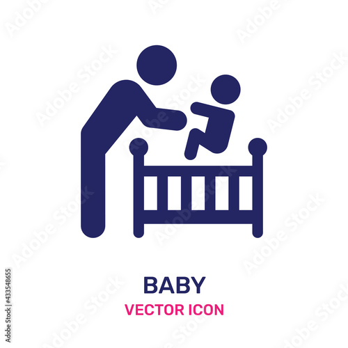 Baby with parent icon vector illustration