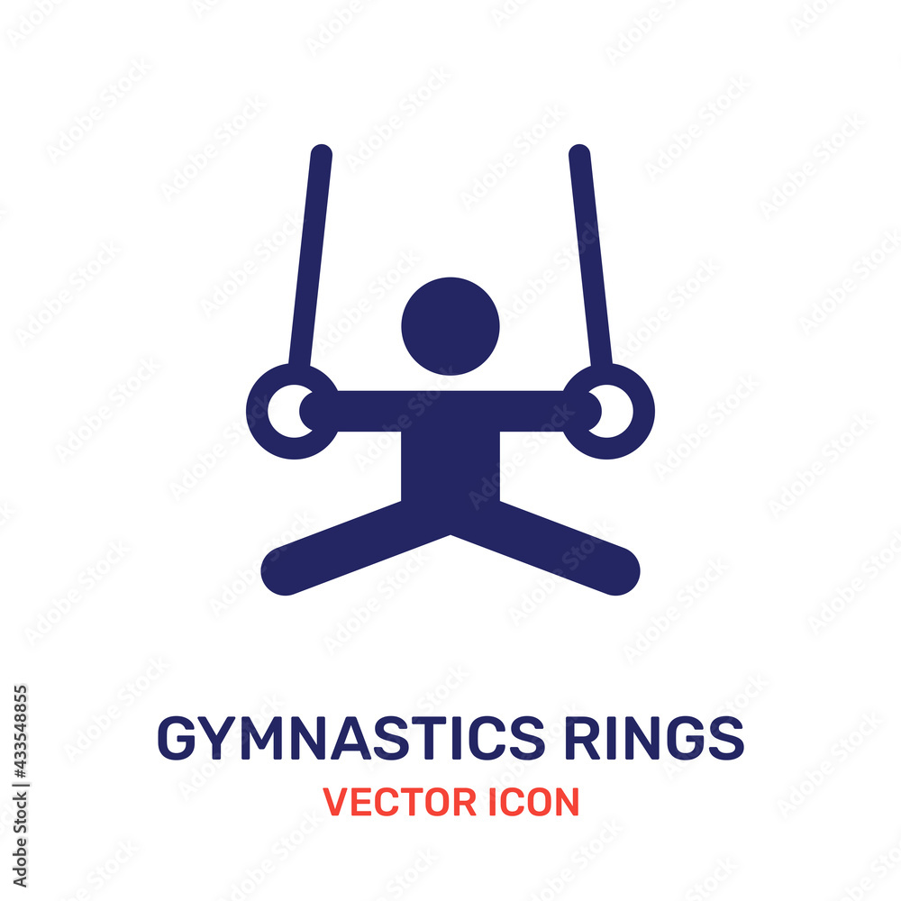 Athlete practicing gymnastics rings icon vector illustration. Athlete practicing gymnastics rings icon vector illustration.