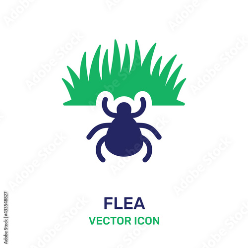 Tick or flea with grass icon