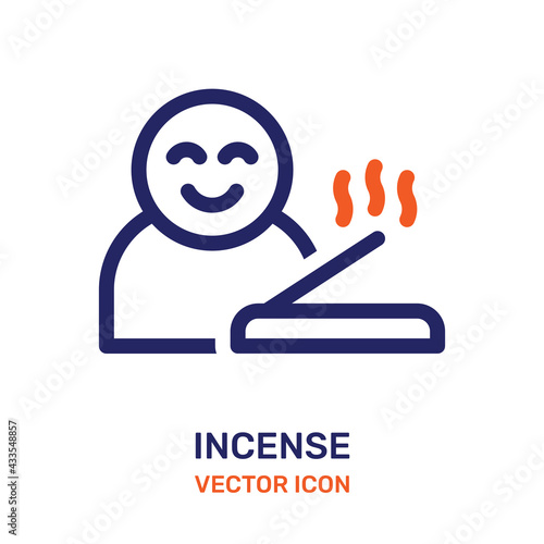 Meditation incense stick vector icon illustration