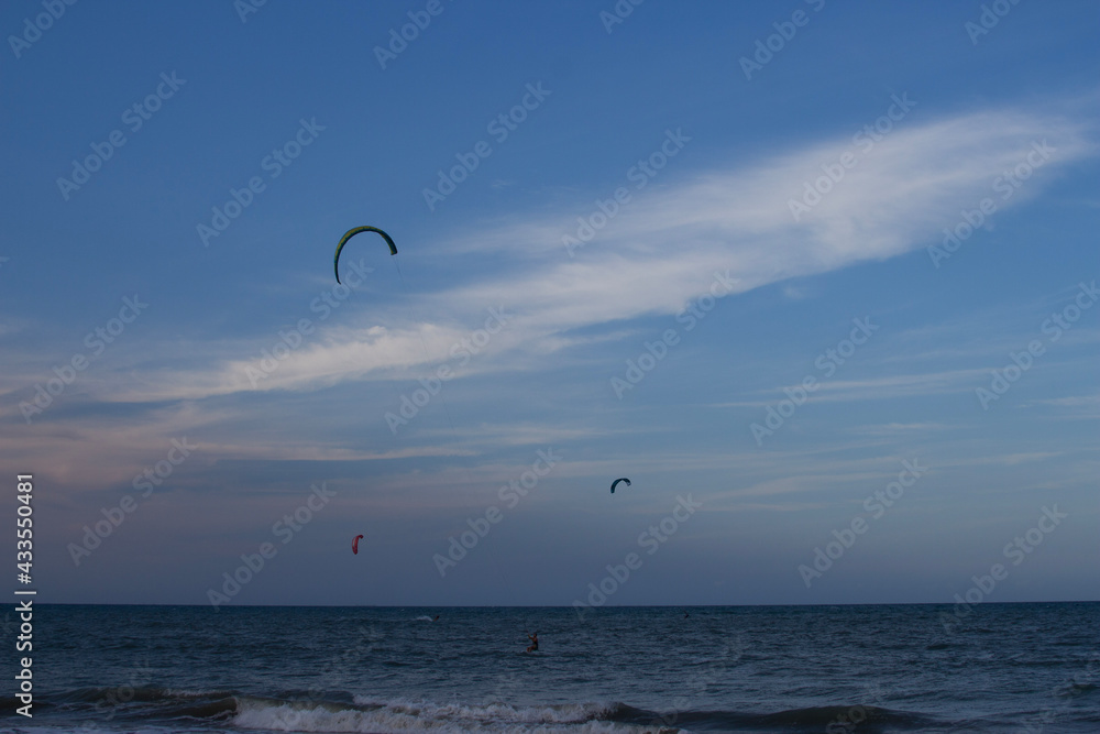 paragliding in the sea