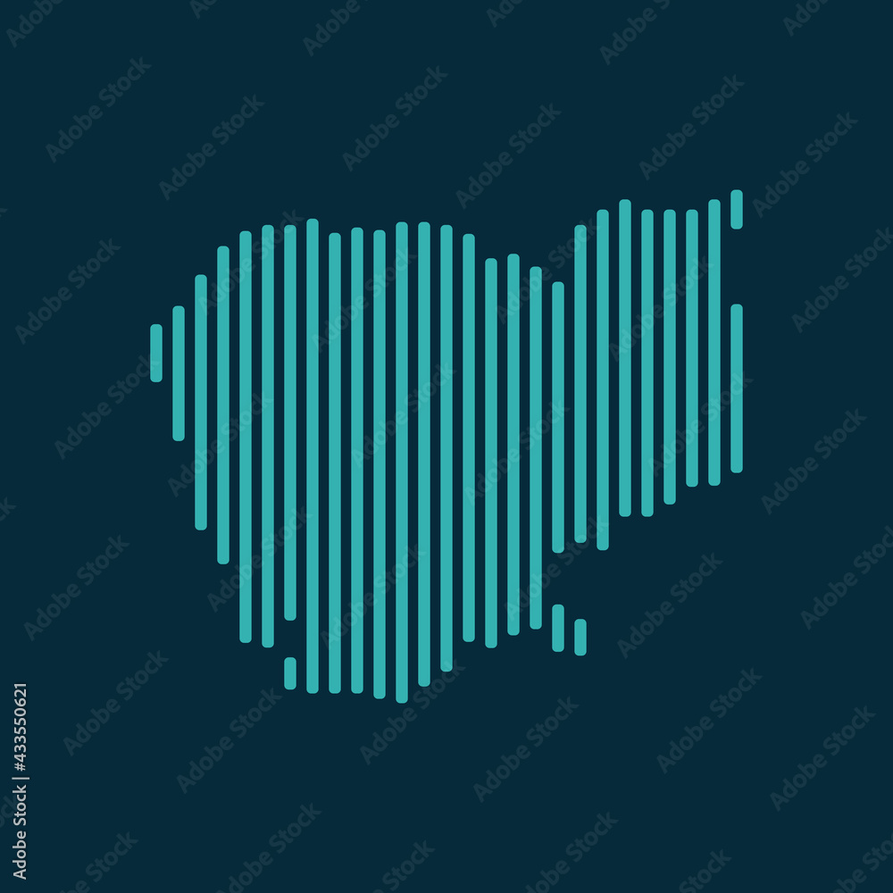 Vector abstract map of Cambodia with blue straight rounded lines isolated on a indigo background. Vector abstract map of Cambodia with blue straight rounded lines isolated on a indigo background.